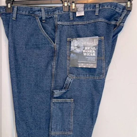 RK Brand Big Man Cotton Denim Carpenter Blue Jeans 50x30 - Picture 6 of 14